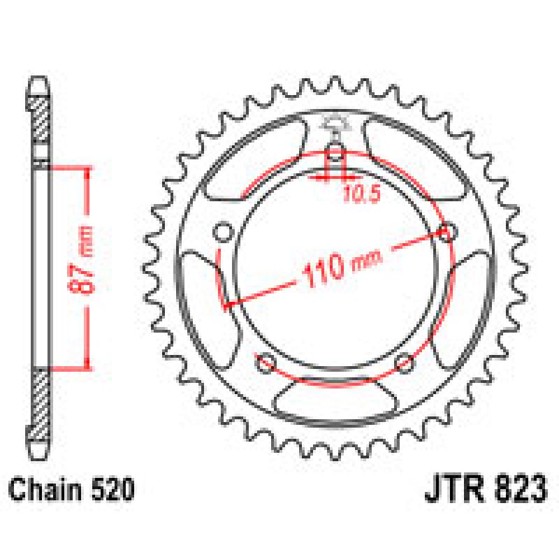 Купить Звездочка задняя JT Sprockets (шаг 520 ) JT JTR823